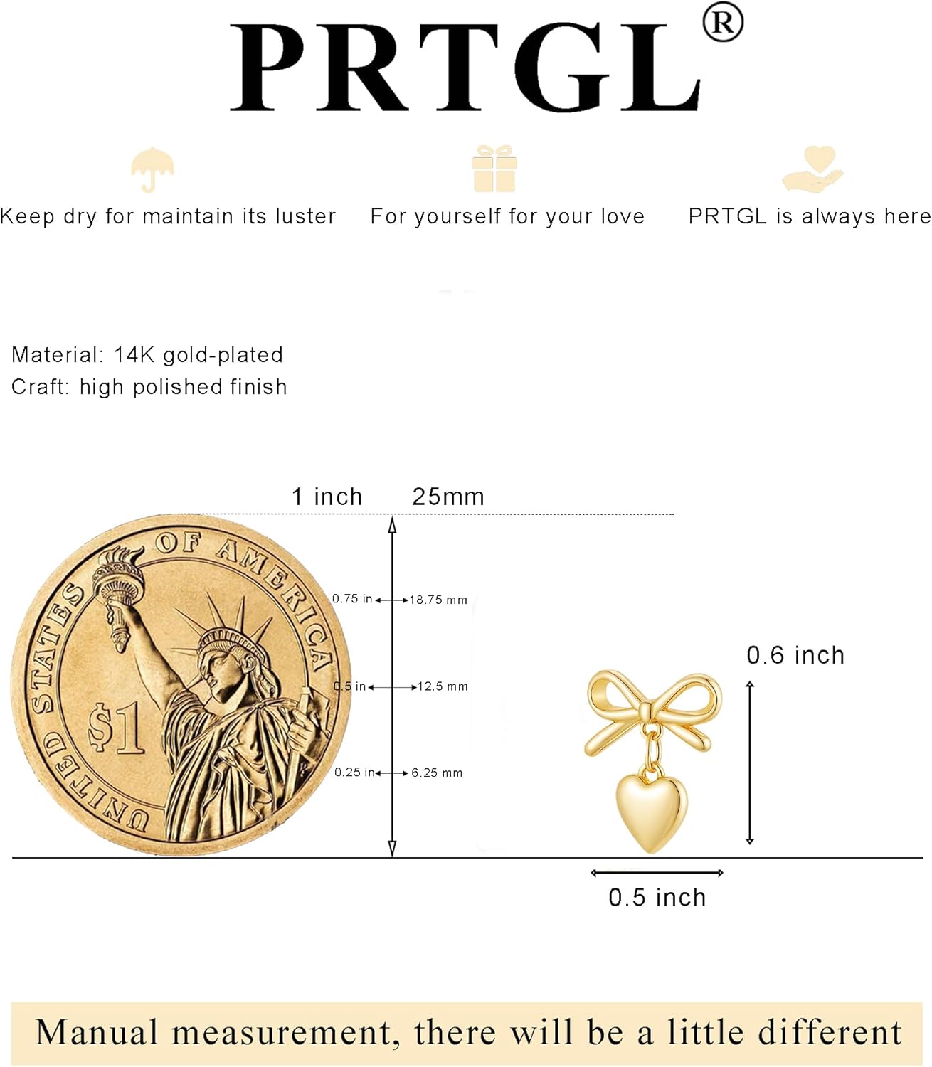 Stud Earrings for Women- 14K Gold/White Gold Plated/Black Bow Dragon Softball Snake Bat Stud Earrings - Image 5