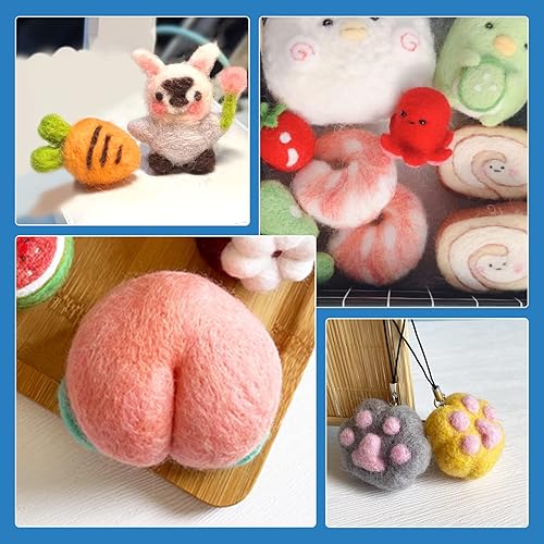 Miniatura 7 de WONVOC Juego de 104 agujas de fieltro, kit de herramientas de fieltro de aguja, 4 tamaños y tipos de agujas de fieltro (triángulo, estrella, cono,