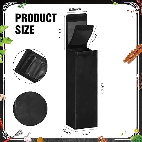 Miniatura 2 de Amylove Bolsa de herramientas para barbacoa, contenedor de almacenamiento negro para utensilios de parrilla, resistente al agua, tela Oxford,