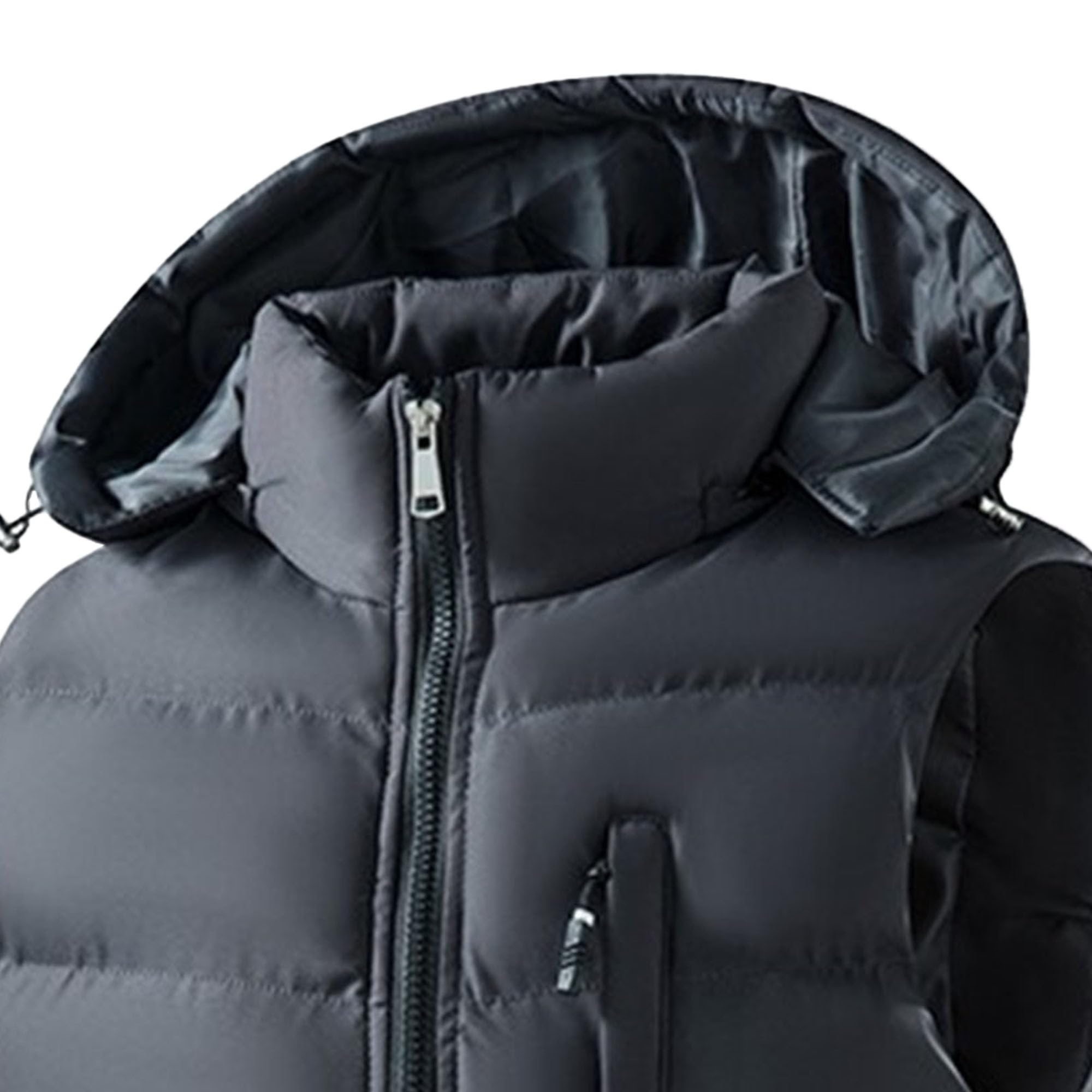 JEShifangjiusu Gilet invernale da uomo con cappuccio giacca senza maniche con cerniera Puffer Vest per gli uomini All'aperto Stand Collar Down Vest Coat
