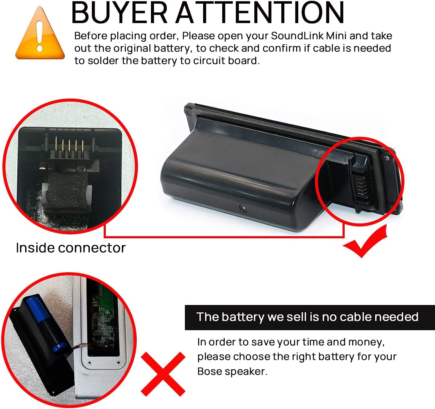 7.4V 2600mAh 19.24Wh 061384 061385 061386 063287 Bluetooth Speaker Batteria per Portatile Bose Soundlink Mini One/Mini I/Mini 1 Wireless kabelloser Lautsprecher Battery