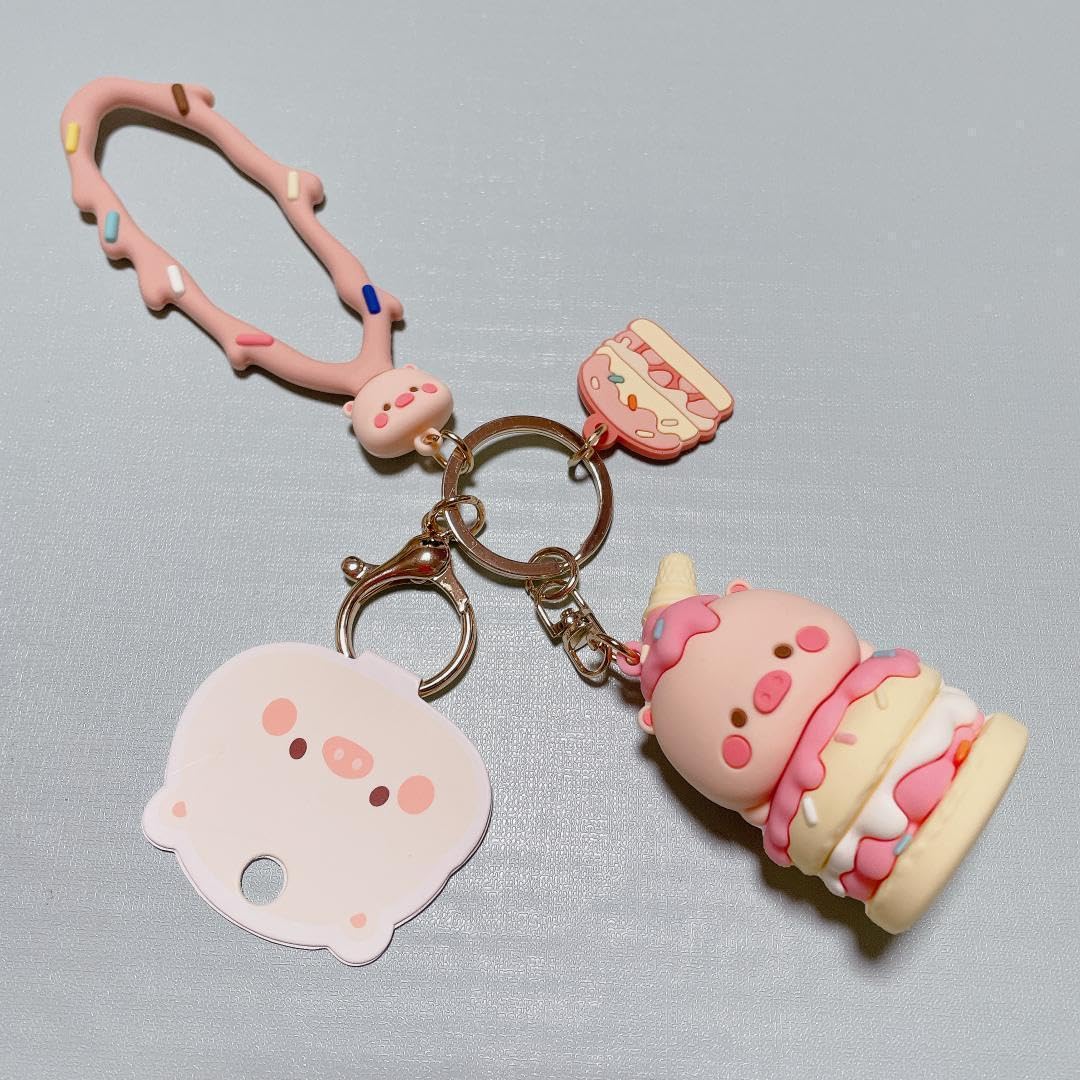 Amazon.co.jp: ブタ キーホルダー ストラップ チャーム キーリング