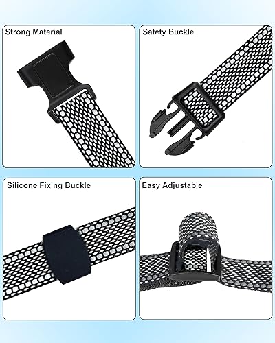 Miniatura 6 de Correa de repuesto para collar de choque, correa de repuesto ajustable y resistente, collar de nailon reflectante para collar de corteza de