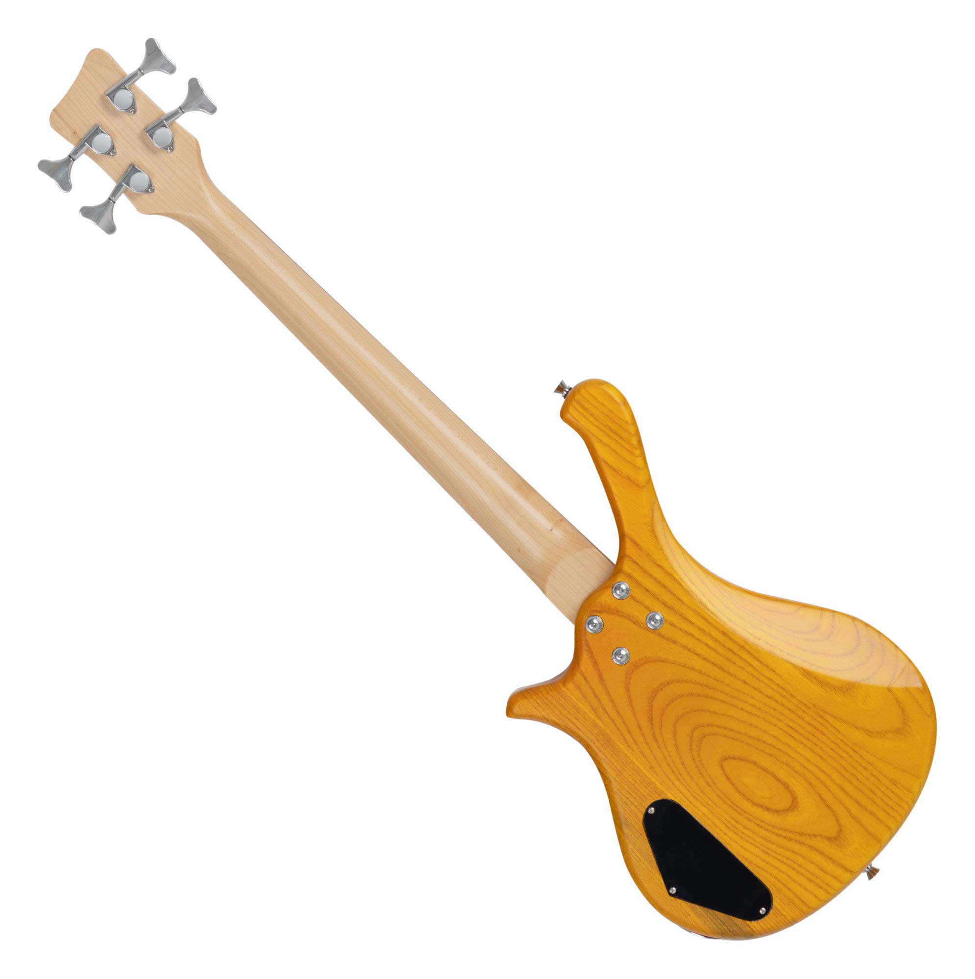Rocktile TB-4 NHS Traveler E-Bass - 4-saitiger E-Bass im Reiseformat - Body: Erle, Hals: Ahorn - Griffbrett: Technical Ebony - 2 Single Coil-Tonabnehmer - Natural Honey Stain