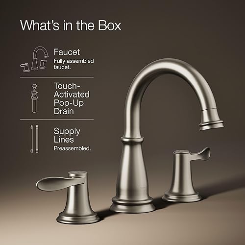 Miniatura 13 de Kohler 27380-4-BN Bellera - Grifo para lavabo de baño, 1.2 gpm, níquel cepillado vibrante Vibrant Brushed Nickel,Cromo pulido,Oil Rubbed