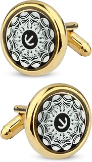 Panjatan Anchor and Swirls Statement Design Golden Coloured Cufflinks for Men. Price In India