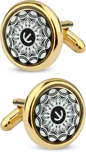 Panjatan Anchor and Swirls Statement Design Golden Coloured Cufflinks for Men.