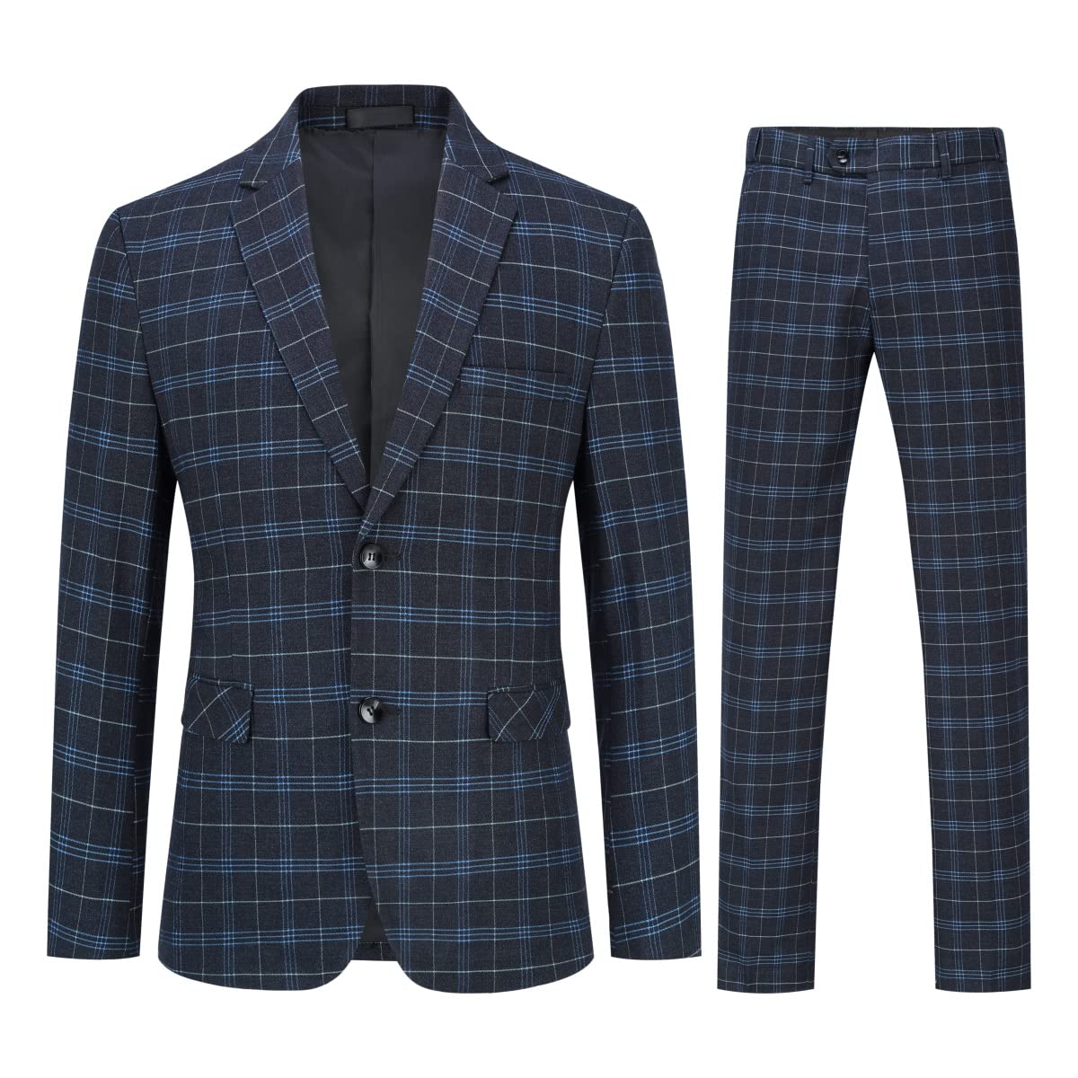 Allthemen Traje de Hombre de Dos Piezas a Cuadros Trajes de Negocios Esmoquin Chaqueta de 2 Botones para Boda