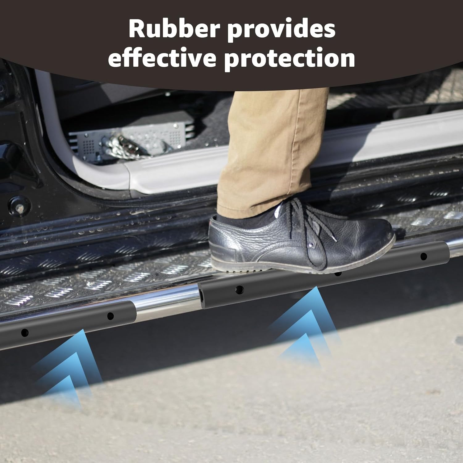 2090616-2 20-Inch Rubber Bumper Guard Protector Strips Loading Dock Protector Rear Fender Pad Bump Stop with Mounting Hardware Screws for Trucks Vans & Trailers 2-Pack