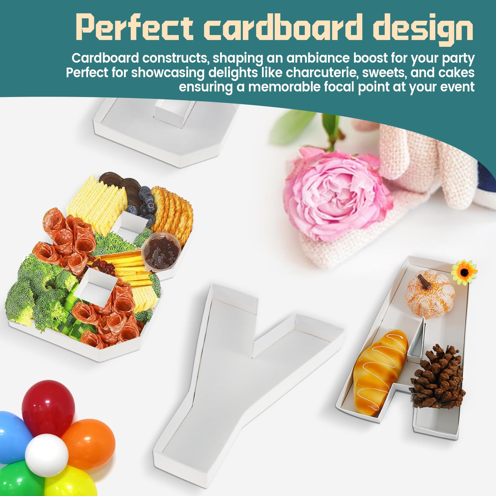 Food Letter Rack Letter Trays For Food Fillable Cardboard Charcuterie Letters & Numbers ...