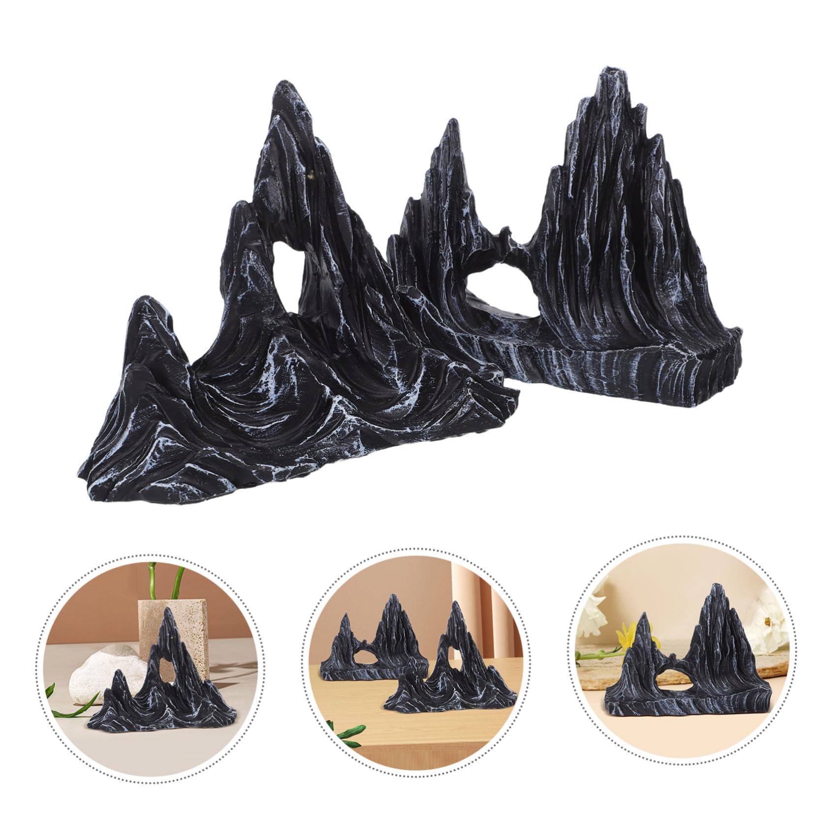 ULTECHNOVO 2piezas Adorno De Micropaisaje para Pecera Figuras De Roca De Resina Decoración De Colina Artificial Subacuática para Acuario Adorno De Paisaje para Manualidades Colina De Montaña