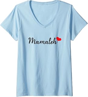 Womens Mamaleh For Jewish Mom Hanukkah Mother's Day Christmas V-Neck T-Shirt