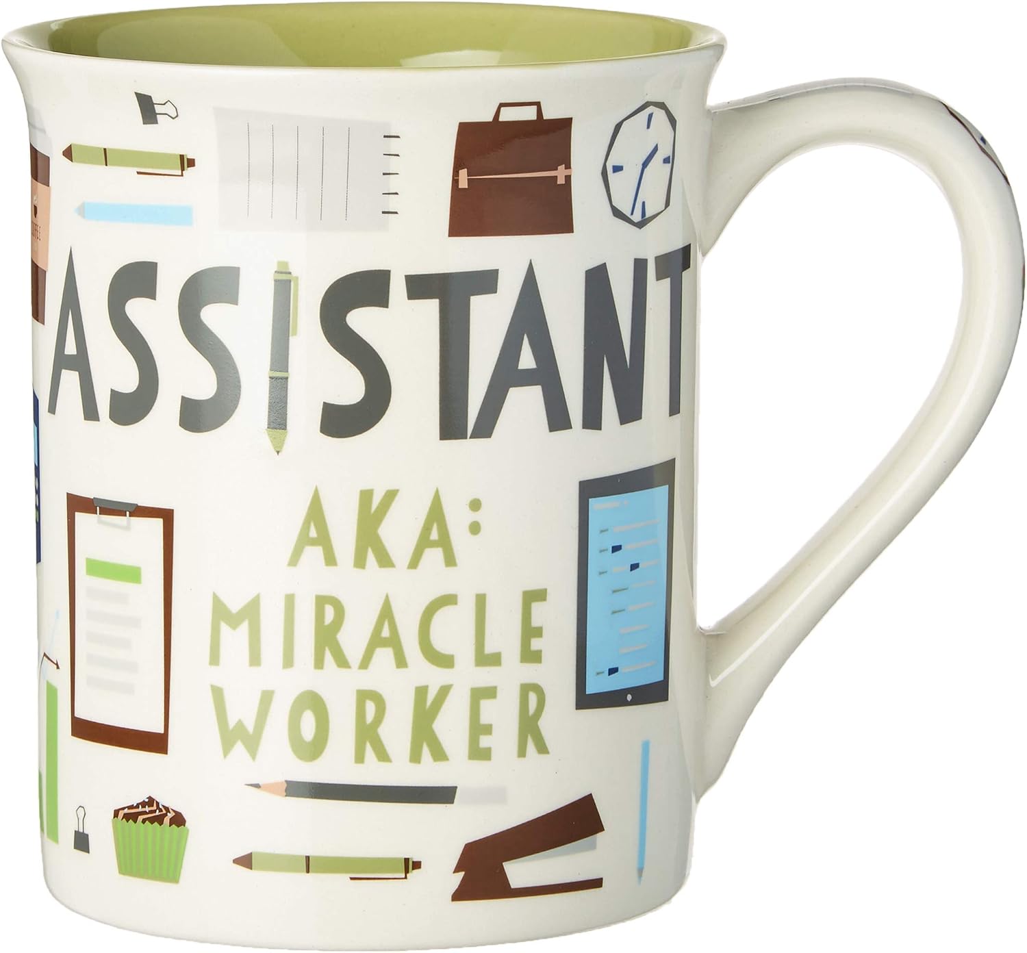Enesco 6002454 Our Name is Mud “Assistant Miracle Worker” Patte, Stoneware Mug, 16 oz., Multicolor