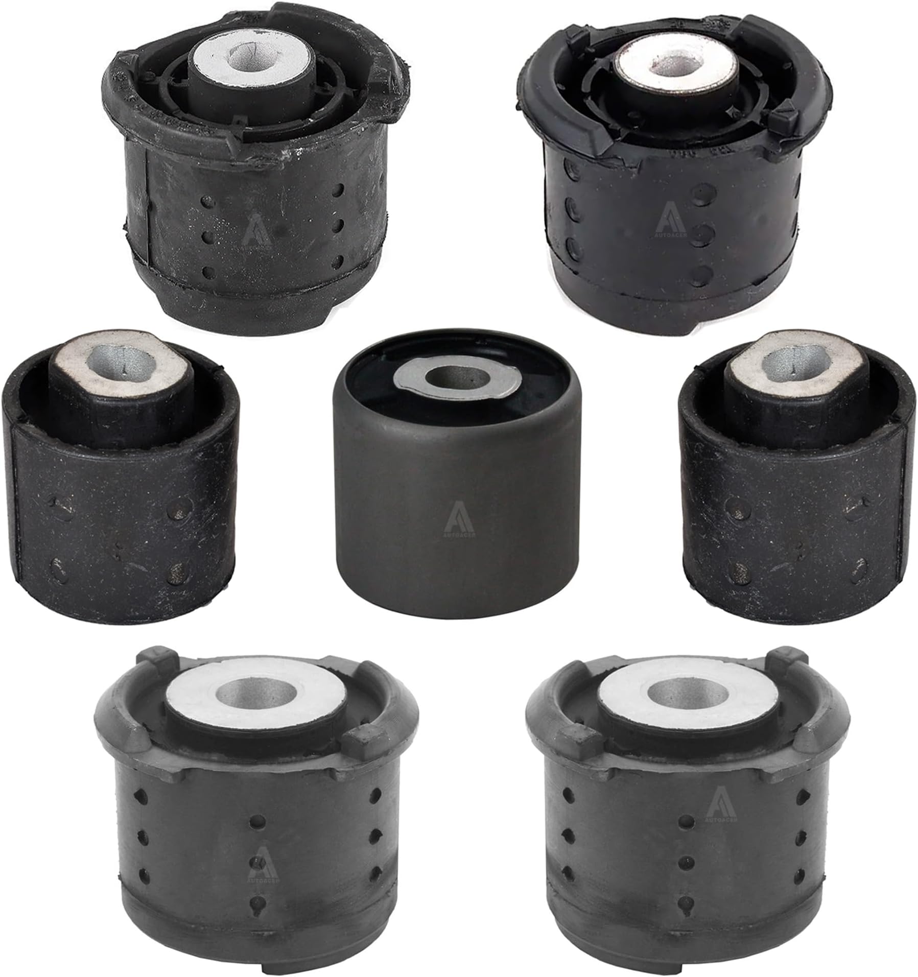 Complete Rear Subframe Kit 7 Pcs - Rear Axle Subframe Control Arm Mount Bushings for E46 3 SERIES 2000-2005, E83 X3 2004-2008, OEM compatible 33176751808, 33171093565, 33316769376
