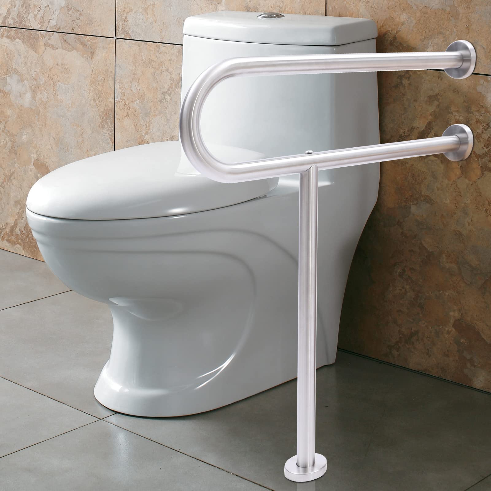 WC, mango de soporte de pared, pasamanos en forma de U, aseo, ayuda a levantarse, mango de apoyo para baño, acero inoxidable, para personas mayores, discapacitadas, embarazadas