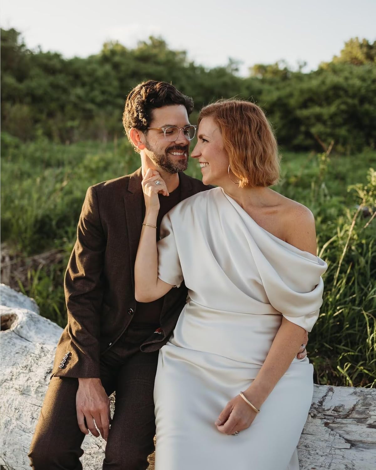 BITALY One Shoulder Satin Mother of The Bride Dress for Wedding with Sleeves Formal Dress for Women BIN005 - Image 6