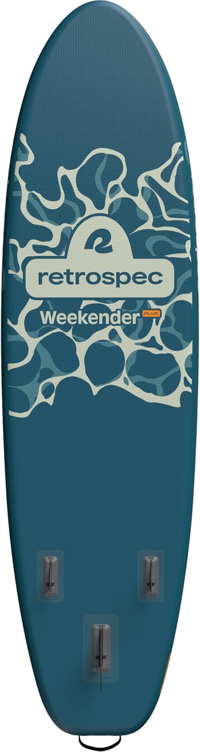 Retrospec Weekender Plus 10' Inflatable Stand Up Paddleboard Double Layer PVC iSUP Bundle w/Carrying case, 3 Piece Adjustable Aluminum Paddle, 3 Removable fins, Pump, and Cell Phone case - Image 6