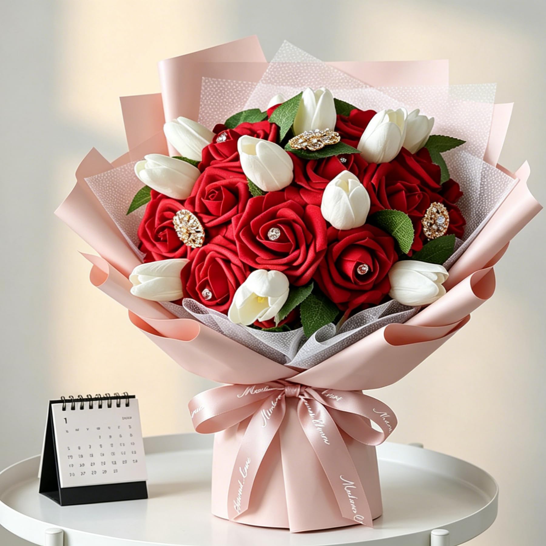 Amazon.com: AmyHomie Artificial Flower Dark Red Rose 100pcs Real