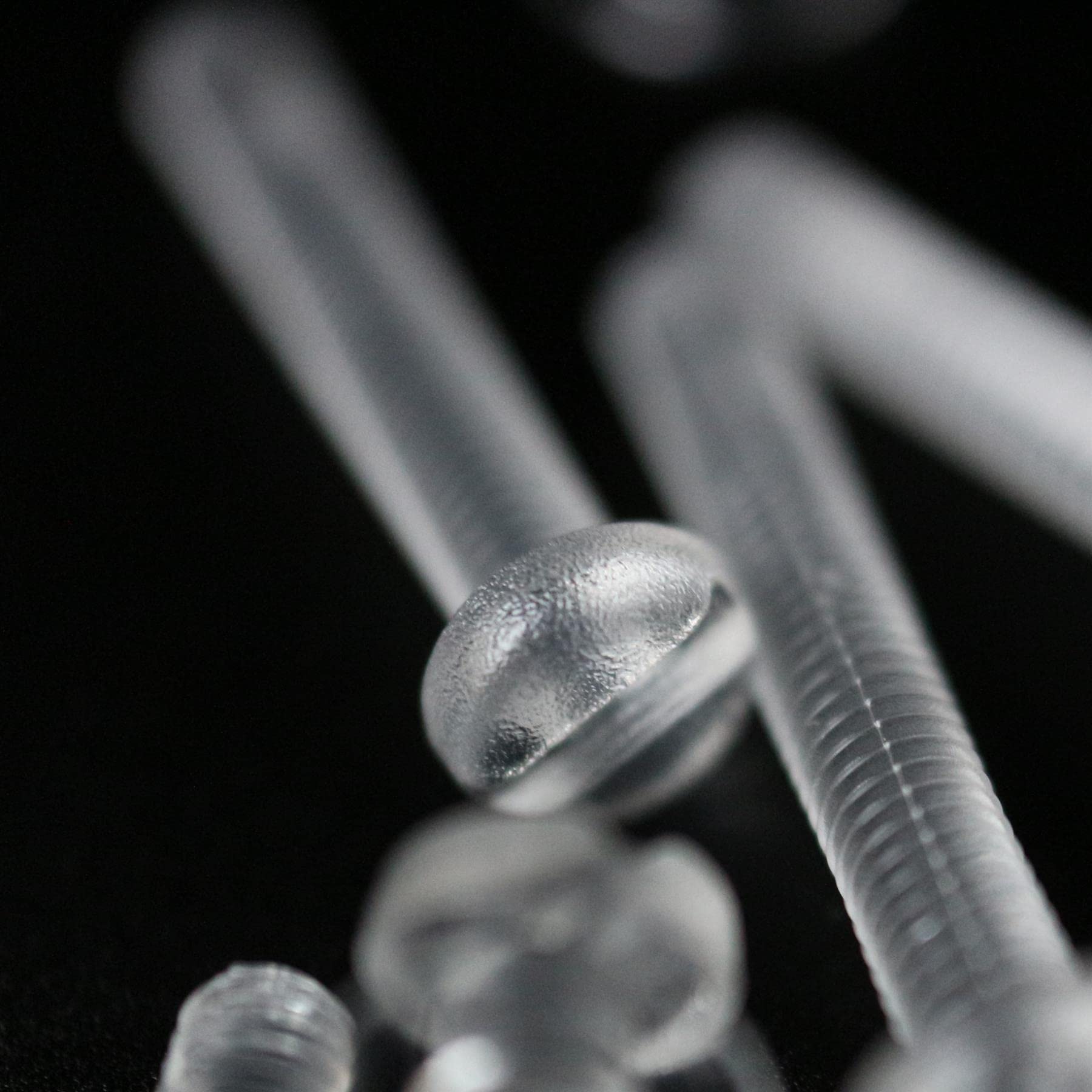 50x Transparent Clear M3 x 20mm Slotted Head Bolts, Nuts, Washers -Acrylic Plastic Screws - Image 2