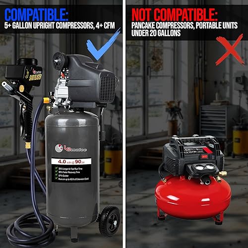 Vista 11 de LE LEMATEC Kit de pistola de chorro de arena de alimentación por gravedad, AS118 - para proyectos de bricolaje ligeros, limpieza de manchas