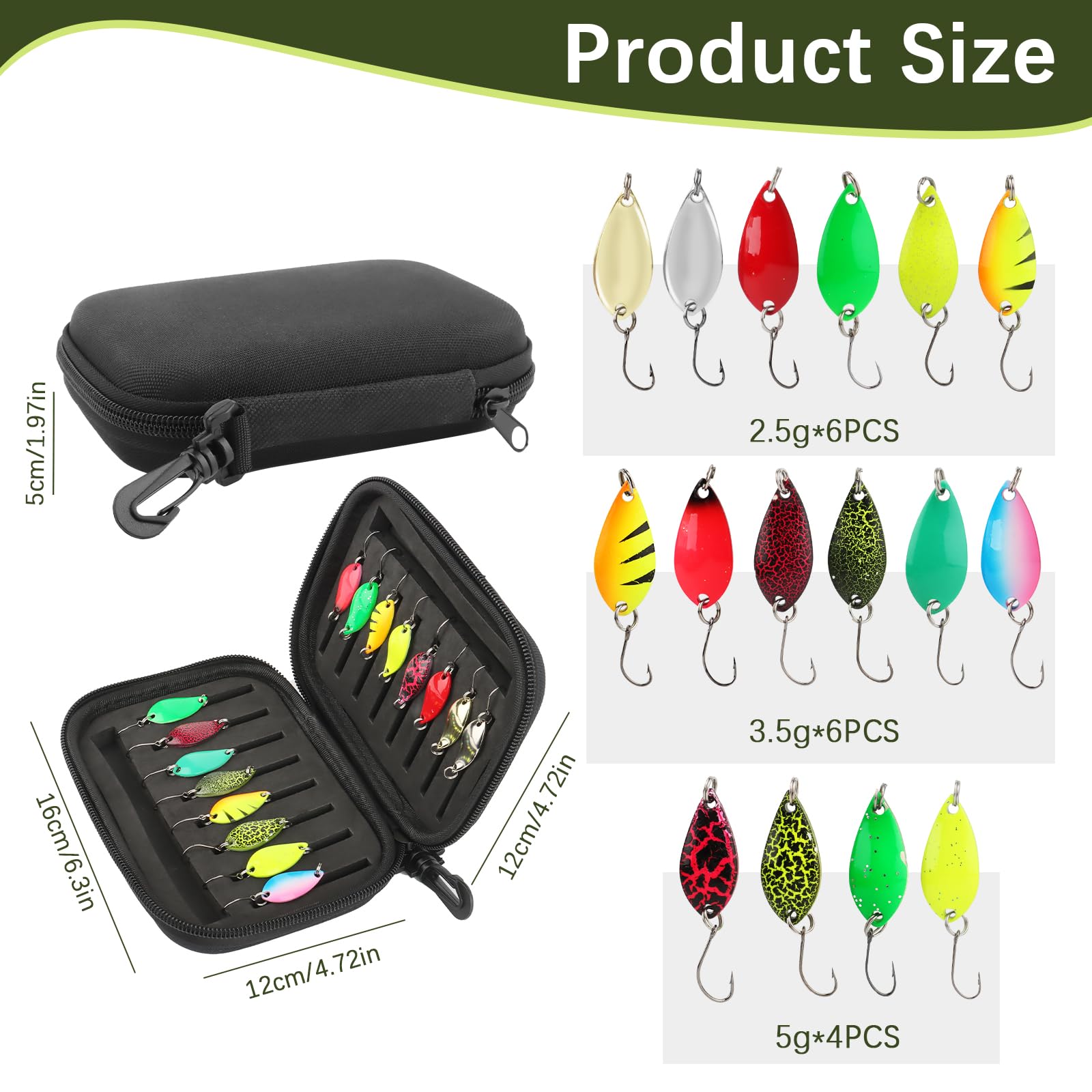 KOUHA Twist Spoons Accessoires de Pêche à la Truite Leurre à Truite avec émerillons Roulants 3g Cuillere Peche Cuillères à Truite Leurre Pêche Carnassier 5 pièces Clignotants Leurre de Peche Kit KOUHA Twist Spoons Accessoires de Pêche à la Truite Leurre à Truite avec émerillons Roulants 3g Cuillere Peche Cuillères à Truite Leurre Pêche Carnassier 5 pièces Clignotants Leurre de Peche Kit