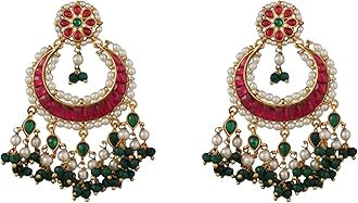 TARINIKA Antique Gold-Plated Indian Drop Earrings for Women Brass CZ Pearl Desi Jewelry Wedding Jewelry Ethnic Occasion Gift for Her