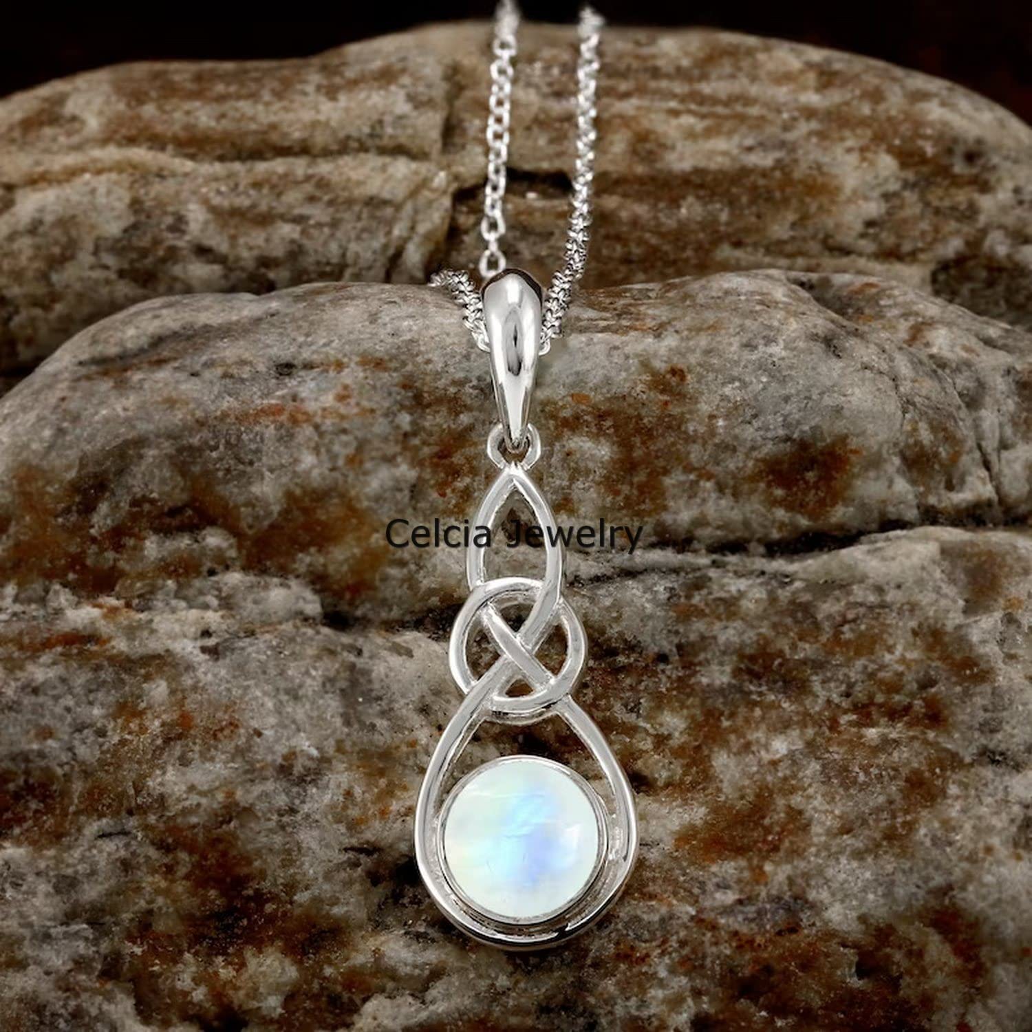 Collar de plata de ley 925 maciza para mujer, cabujón de ónix negro genuino, piedra preciosa redonda, collar único hecho a mano, regalo para ella
