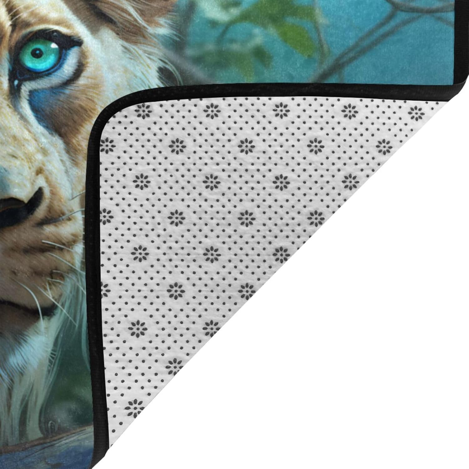 Lioness with Blue Green Eyes Printed Anti-Slip Floor mat Carpet Rug 36"x24" for Living Room Office Coffee Table Bed Balcony