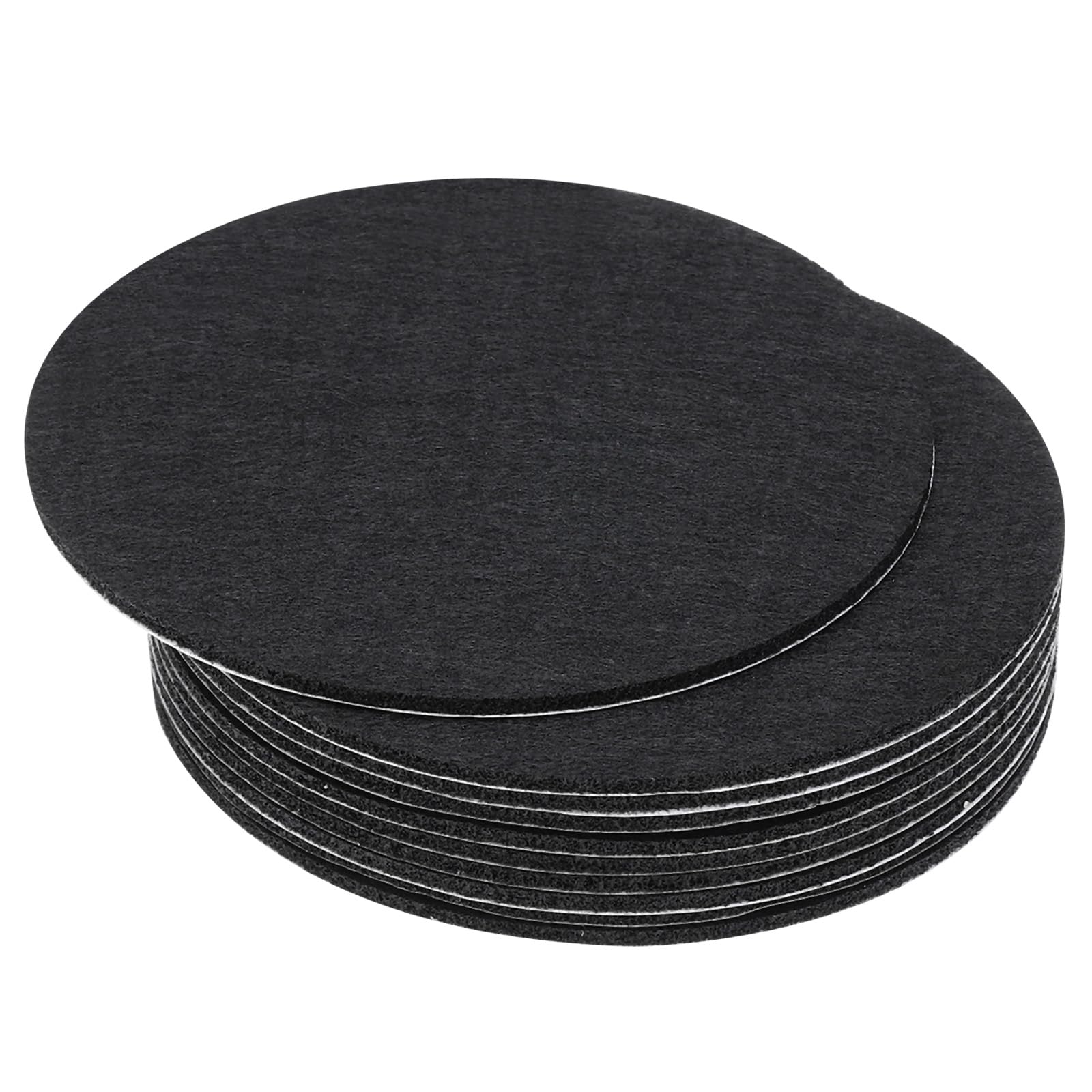 PATIKIL 5 Inch Diameter Lamp Base Felt, 10Pack 2mm Thickness Round Soft Adhesive Non-Slip Anti-Scratch Backed Felt for Lamp Furniture DIY Craft, Black