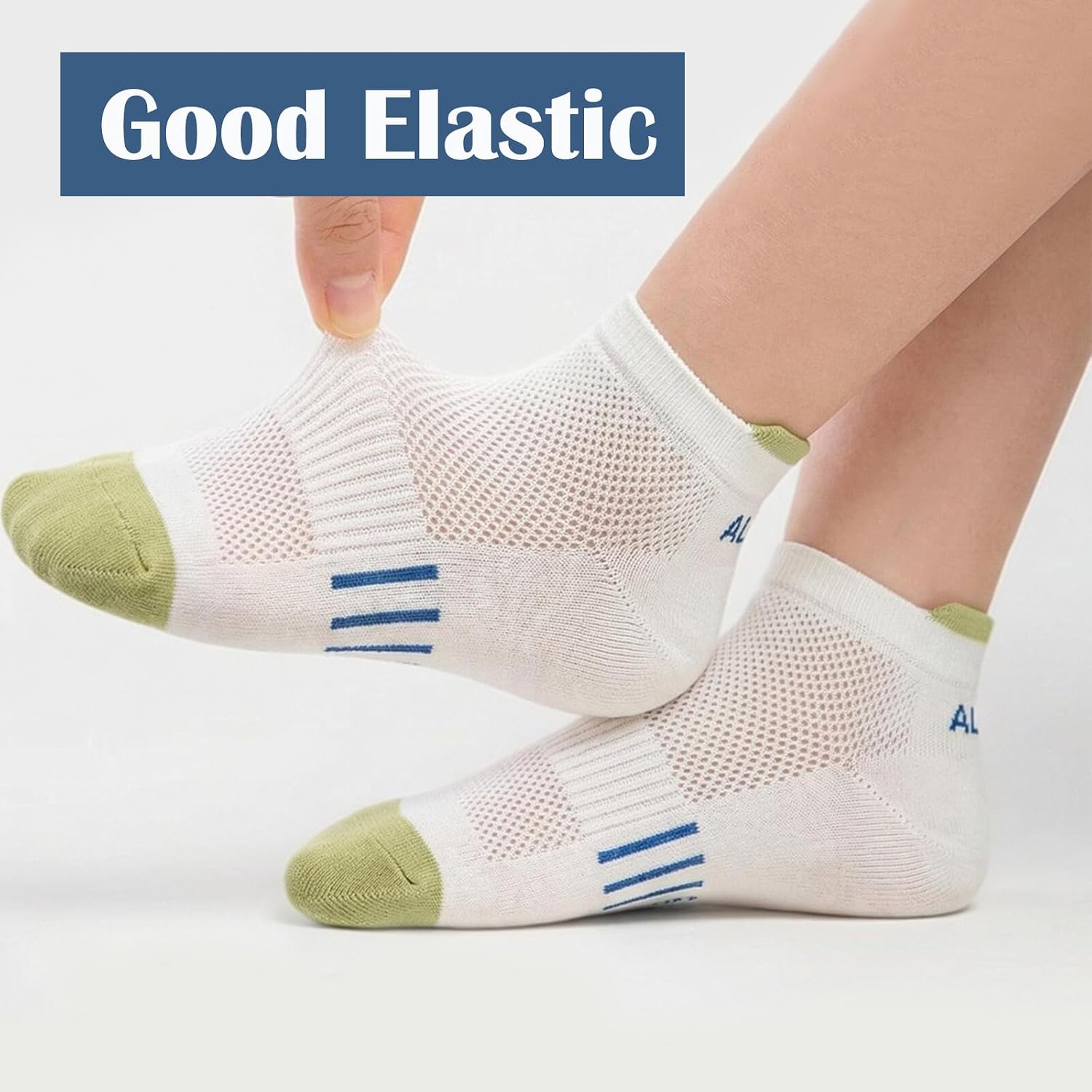 Boys Mesh Ankle Socks, Toddler Breathable Cotton Low Cut Athletic Short Socks with Non Slip Heel for Kids, 5 Pairs