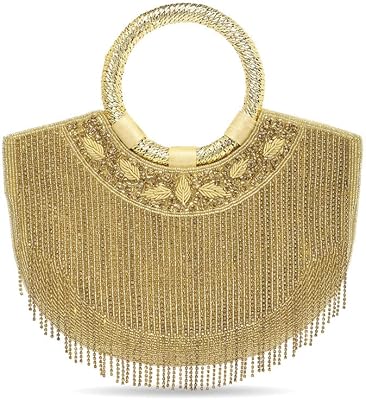 Aheli Golden Potli Style Bag for Women Handmade Evening Wristlet Handbag Bridal Purse Fashion Bag -AH-P126G