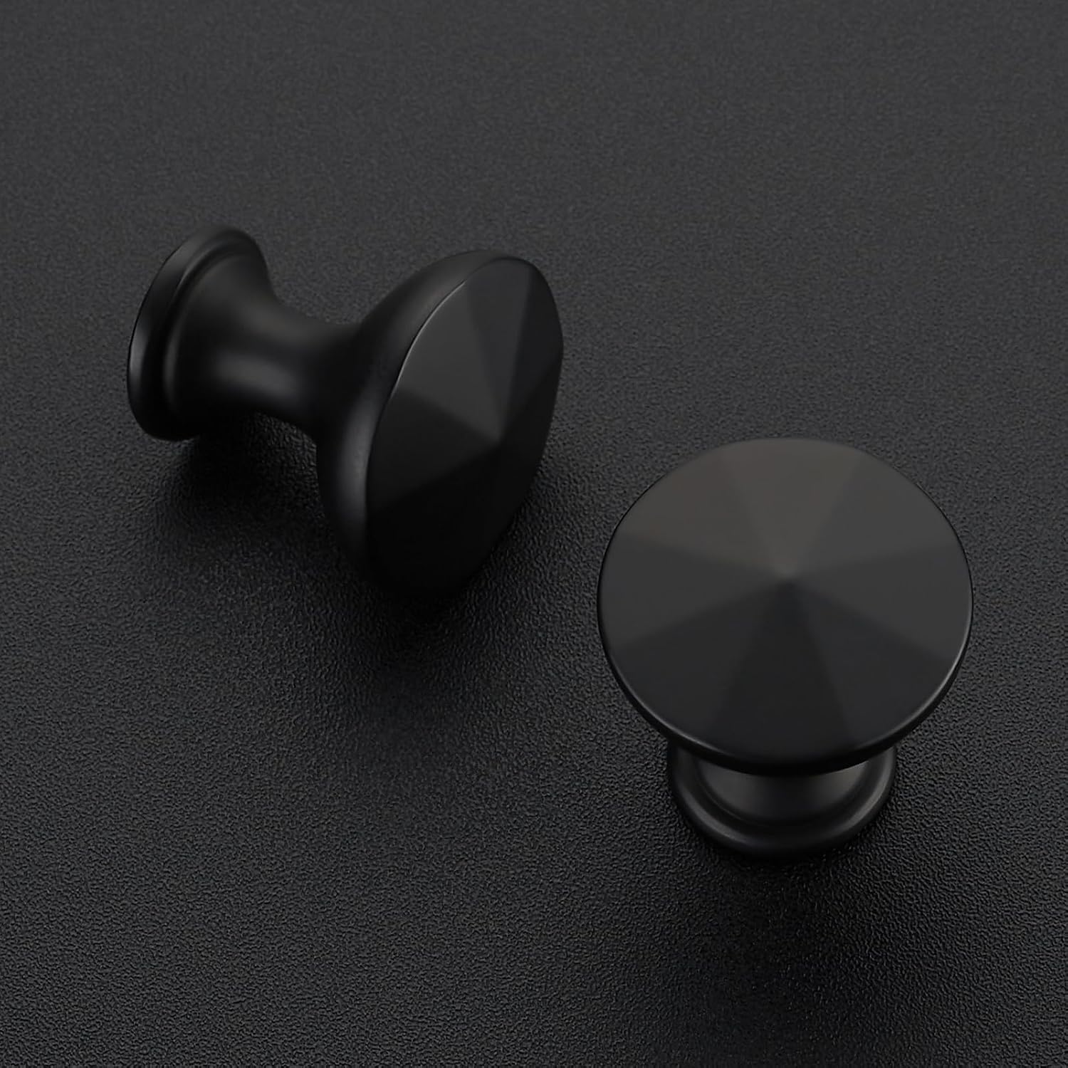 JOY DECOR 10 Pack Kitchen Cabinet Knobs Matte Black, 1-3/16" Solid Metal Cabinet Pulls Sunburst Top Drawer Pulls, Modern Hardware for Kitchen, Bathroom Vanities & Dressers