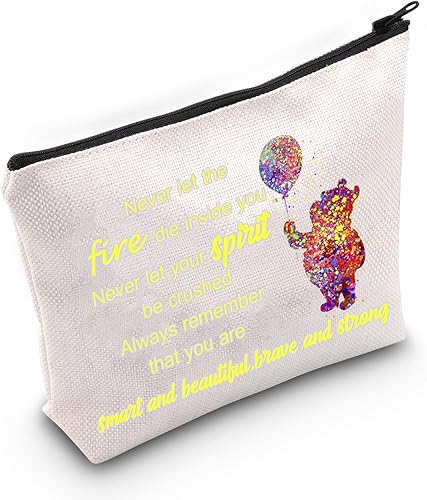 Miniatura 1 de Bolsa de cosméticos de película de oso de dibujos animados, bolsa de maquillaje inspirada en los amantes de los osos, bolsa de maquillaje de regalo