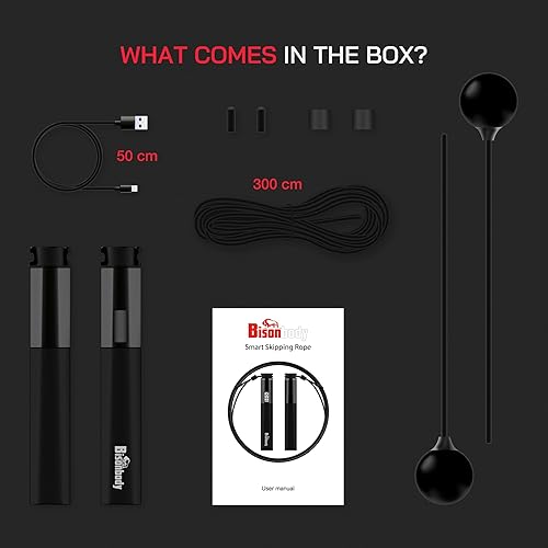 Miniatura 8 de Cuerda de saltar inteligente con aplicación - 2 modos de función - Cuerda clásica de 9.8 ft y bolas cortas sin cuerda - Cuerda de saltar Bluetooth