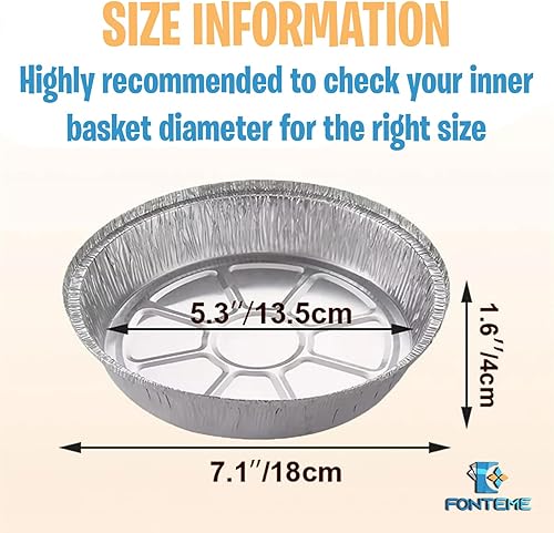 Miniatura 3 de Fonteme Moldes redondos de papel de aluminio con tapas de plástico, paquete de 20 moldes circulares de 7 pulgadas, sin BPA, aptos para congelador y
