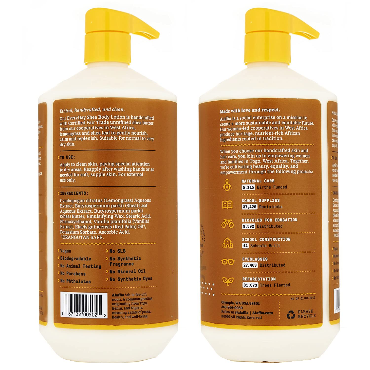 Alaffia Everyday Shea Body Lotion, Vanilla 32 fl oz