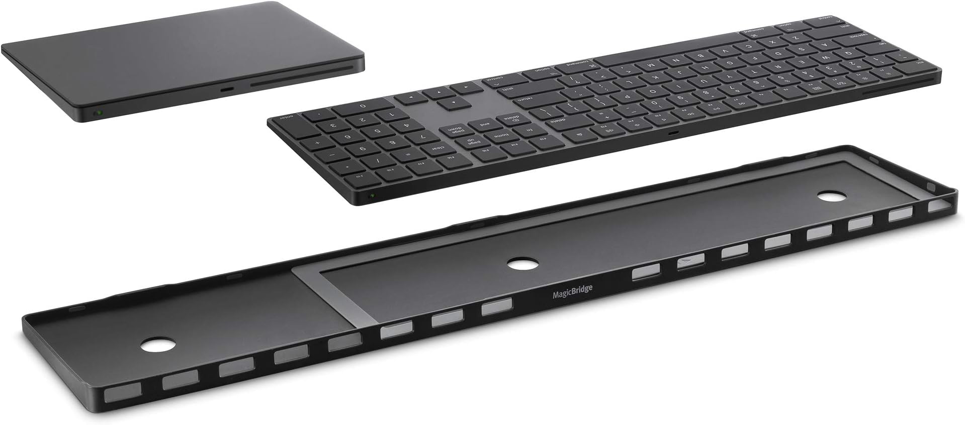 Twelve SouthMagicBridge Extended | Connects Apple Magic Trackpad 2 to Apple Magic Keyboard with Numeric Keypad - Trackpad and Keyboard not Included (Black)