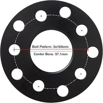 Black Forged 5x100 5x112 Hubcentric Wheel Spacers 3mm with 57.1mm Center Bore (No Lip) Compatible with Audi VW 5 Lug for A3 A4 A6 A8 S4 S6 S8 | Jetta Golf Beetle CC - Pack of 2