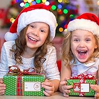 Vista 6 de Outus 500 etiquetas de Navidad, etiquetas autoadhesivas de regalo para regalos de Navidad, etiquetas de nombre de Navidad, etiquetas para papel