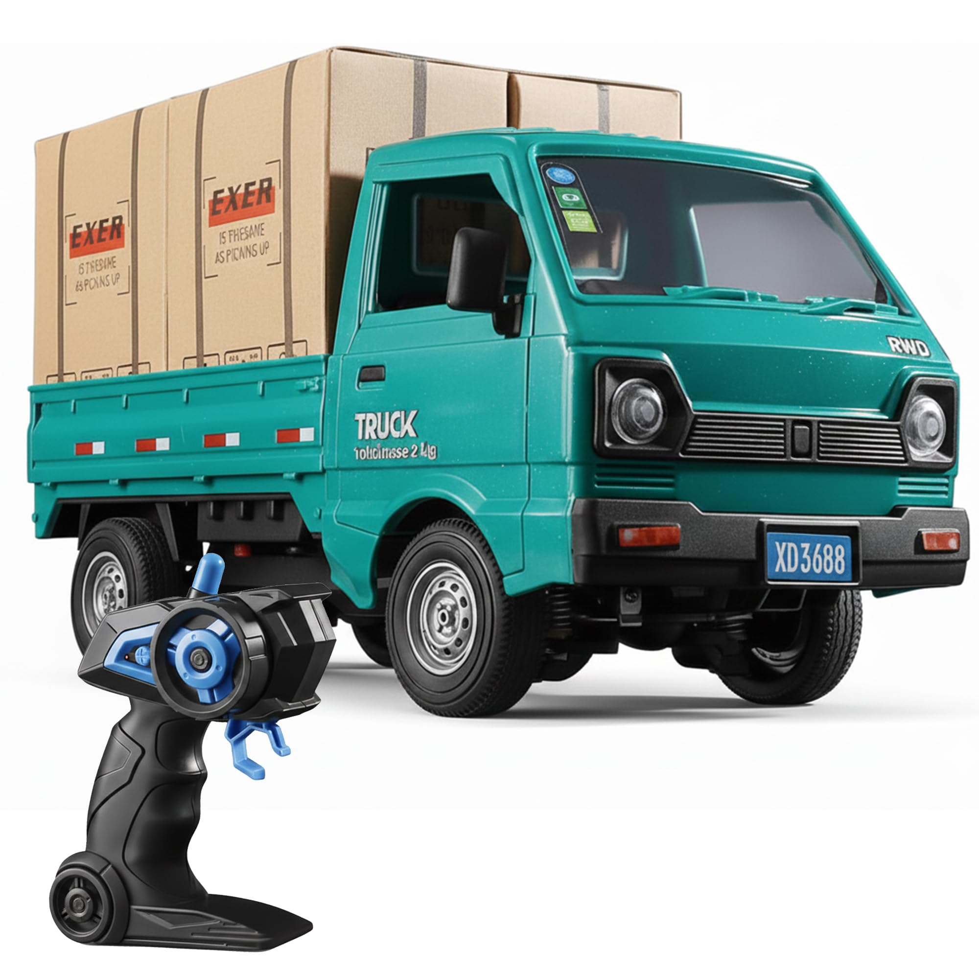 Remote Control Truck Cream | 2.4G R/C Truck with Door Opening, LED Light, Sound & Spray | Forward, Backward, Left/Right Steering | High-Speed Rechargeable RC Truck Toy for Kids-image-31