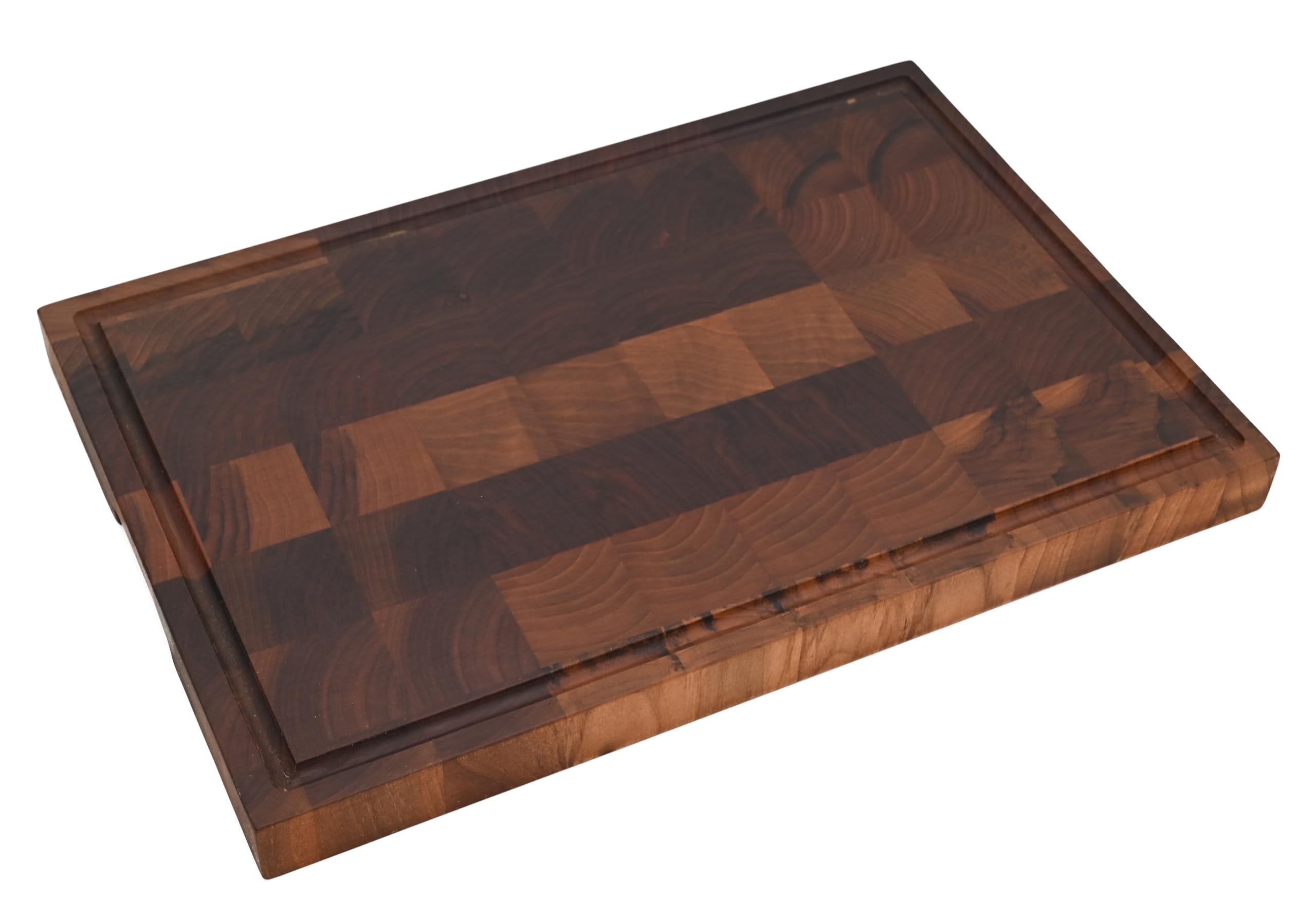 Schneidebrett, Nussbaum, Stirnholz, 50 x 30 x 4 cm, massives Holzbrett, LuxBrett