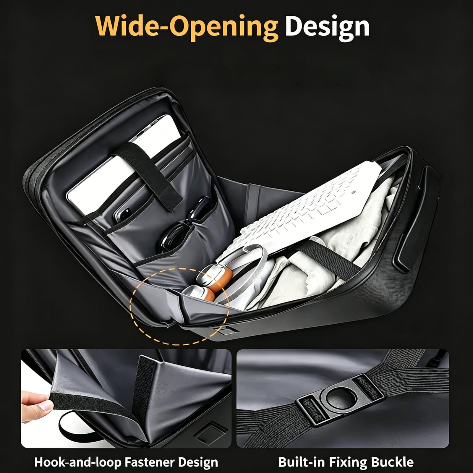 Plecak antykradzieżowy Torba USB dla mężczyzn Hardshell Laptop Pack Trip Męski plecak podróżny Hasło Blokada Torba na książki, Szary, 45x30x16cm, Biznes