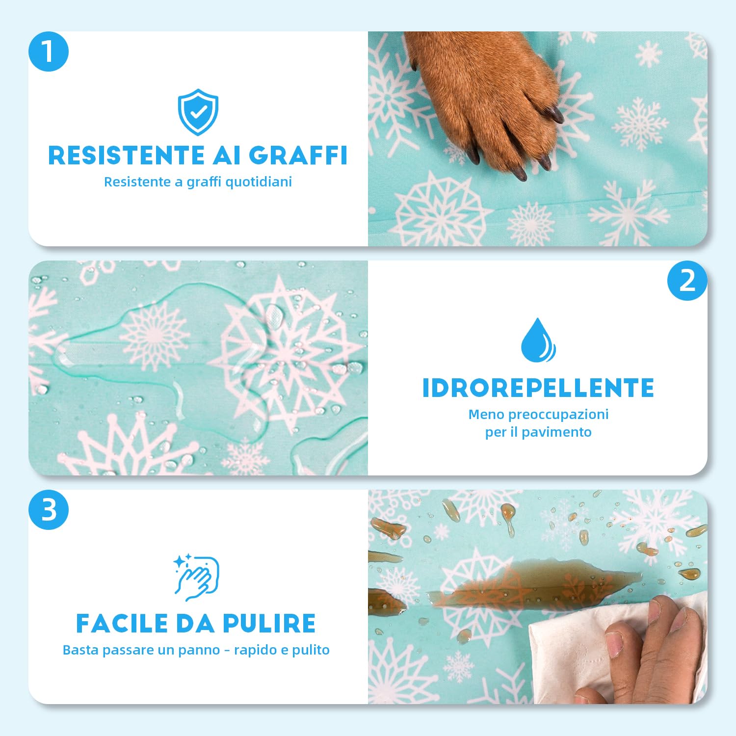 Pawtasy Tappetino Refrigerante per Cani e Gatti Tappeto Rinfrescante in Gel Non Tossico Materassino Raffreddamento per Animali Ideale per Cani e Gatti nella Calda Estate S 56 x 66 cm