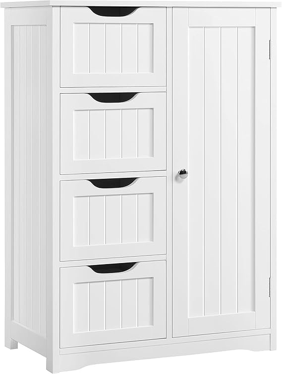 Amazon.com: Yaheetech Large Bathroom Floor Cabinet with 4 Dawers and ...