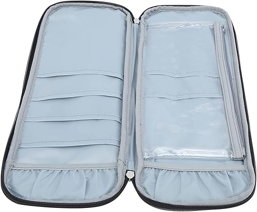 Zixyqol Organizador de agujas de tejer, estuche largo para agujas de tejer, bolsa de almacenamiento tejida 600D Oxford Crochet Suit Bolsa de