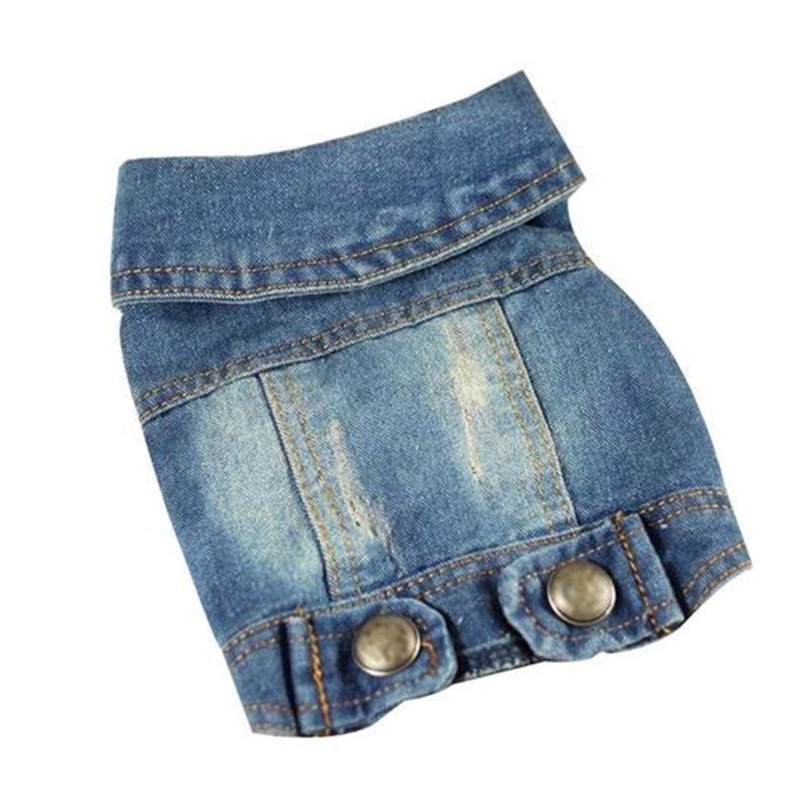 Veste en jean pour chien bleu taille S pour les balades printanières en ville