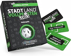 DENKRIESEN - Stadt Land Vollpfosten Levels - Football Edition - Home Game | 60 Cards | Ages 12+ | Approx. 30 min | 2-6 Players | Family Game | Travel Game | City Country River