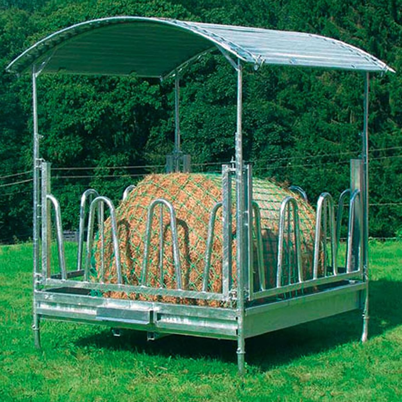 Kerbl Siatka oszczędzająca pokarm (siatka na bele siana, rozmiar 2,8 x 2,8 m, wielkość oczek 100 x 100 mm, siatka na siano do karmy, kolor zielony) 291263