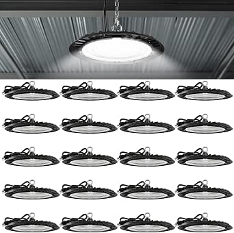 Sunco 20 Pack UFO LED High Bay Lights, Plug & Play, 150W, 19500LM, 5000K