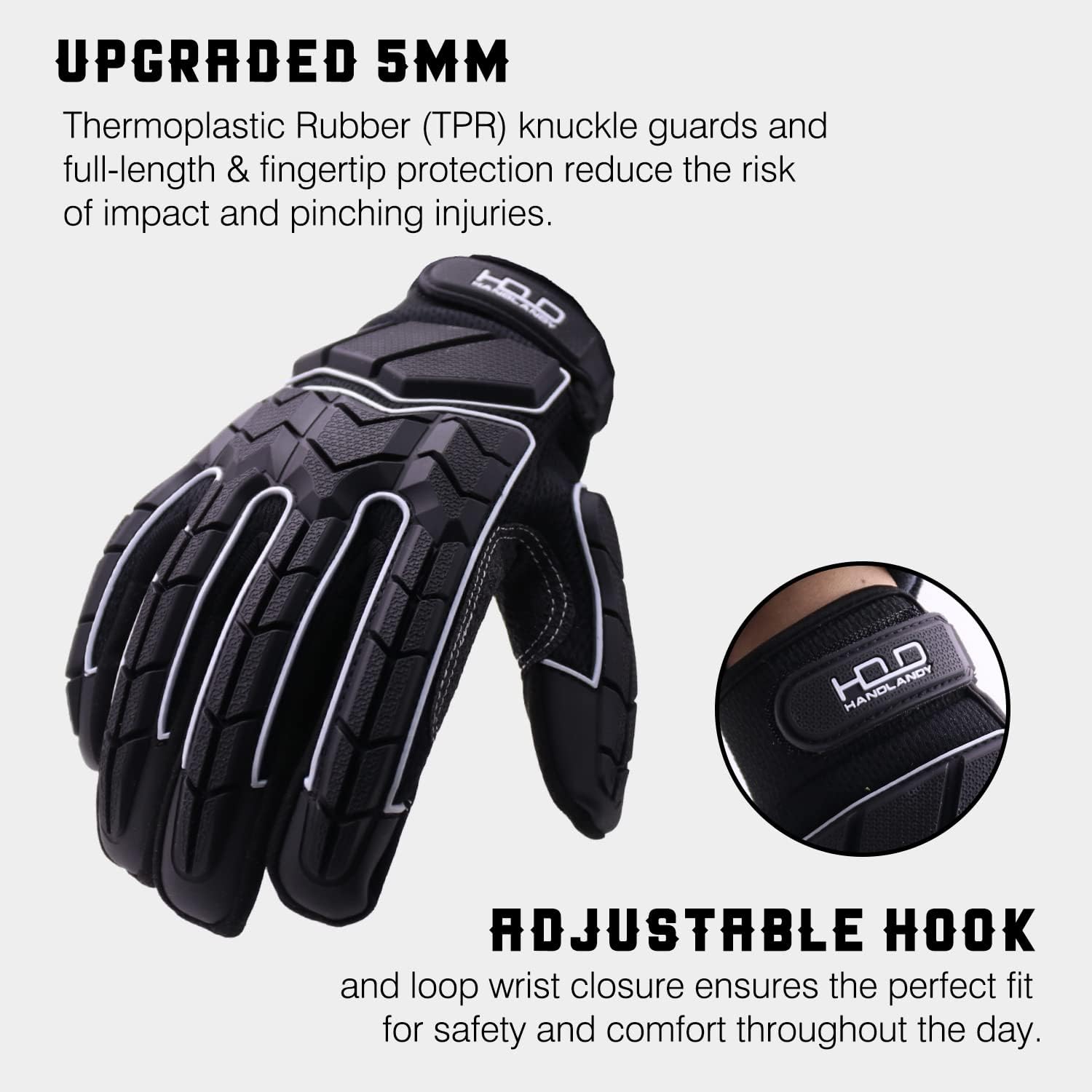 Anti Vibration Work Gloves Men TPR Impact Reducing Mechanic Gloves SBR Fingers & Palm Padded Safety Work Gloves - Image 5